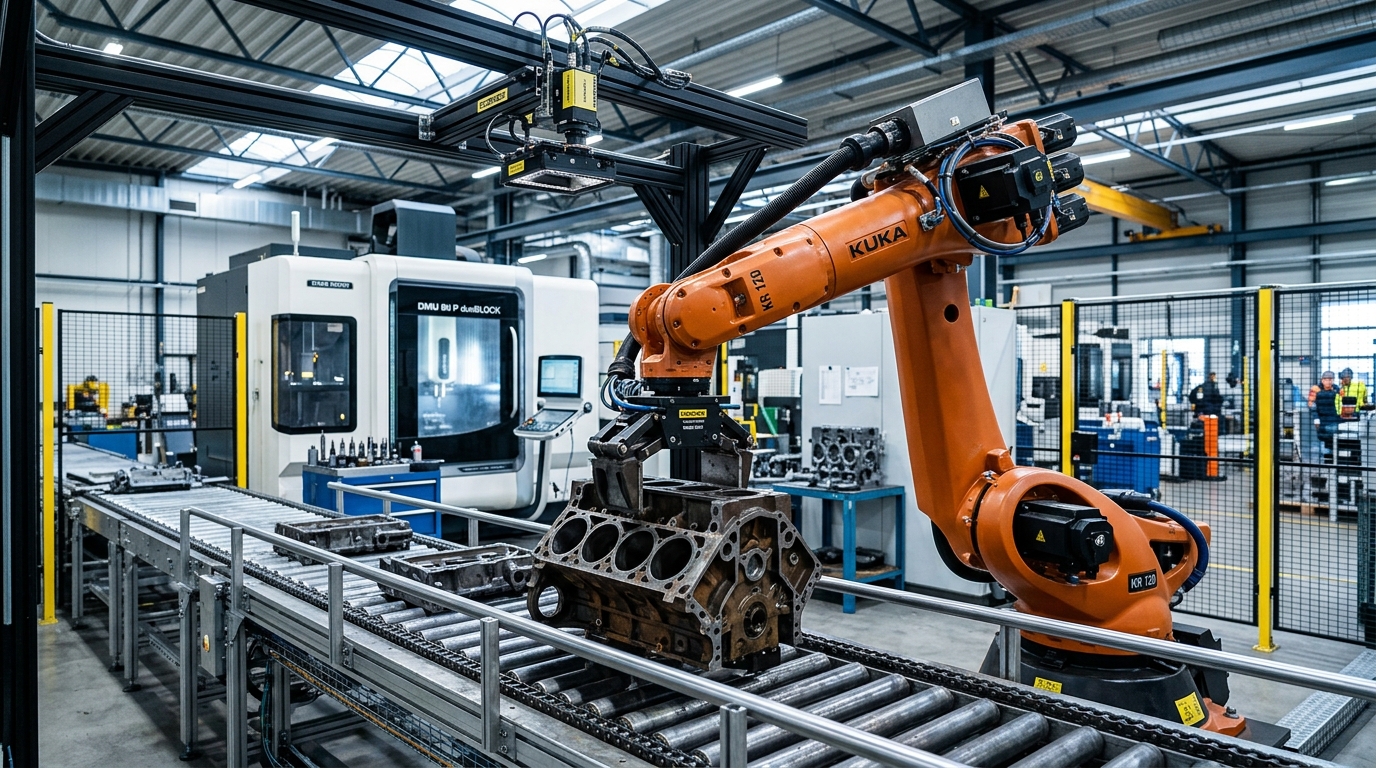 Robotic CNC Machine Tending and Precision Part Positioning