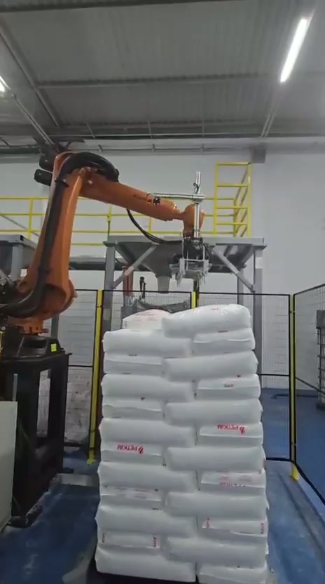 Automation of Plastic Granule Unloading with Sack Depalletizing